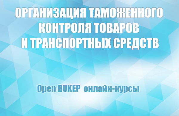 Организация таможенного контроля товаров и транспортных средств 124